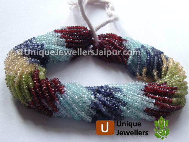 Multi Stone Faceted Roundelle Beads